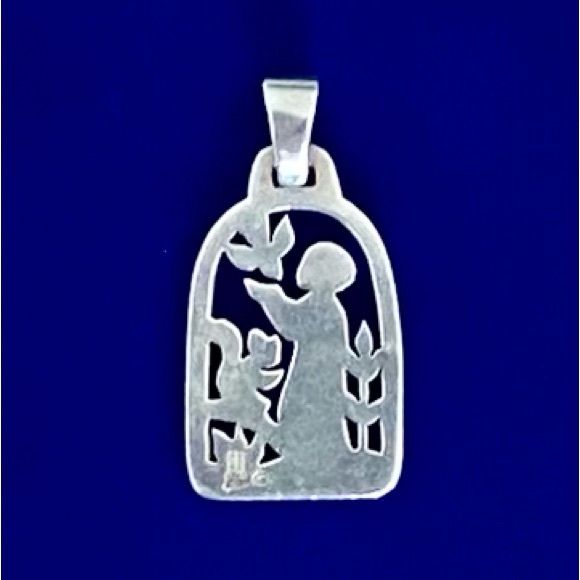 RETIRED LARGE JAMES AVERY ST. FRANCIS Loves The Animals Charm | LRG 1.125” | 925 - Picture 4 of 7
